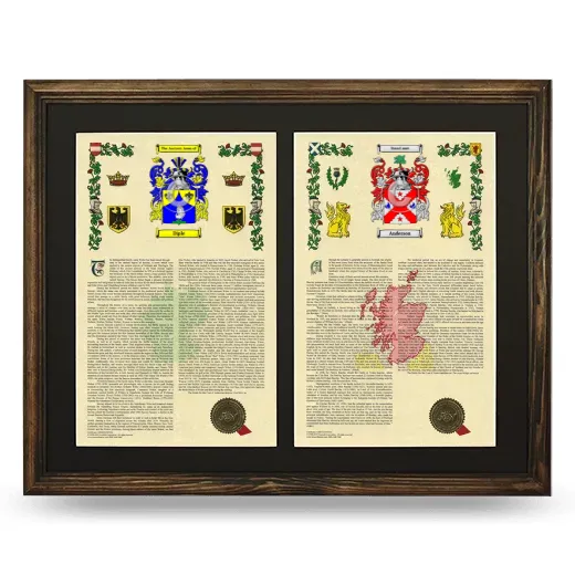 Double Armorial History Framed- Brown