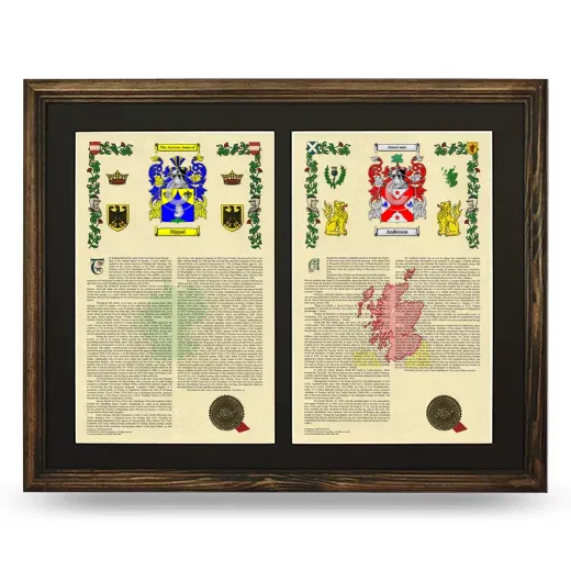 Double Armorial History Framed- Brown