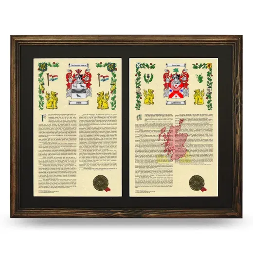 Double Armorial History Framed- Brown