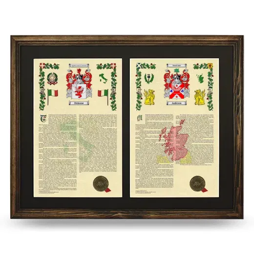 Double Armorial History Framed- Brown