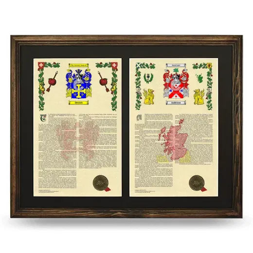 Double Armorial History Framed- Brown