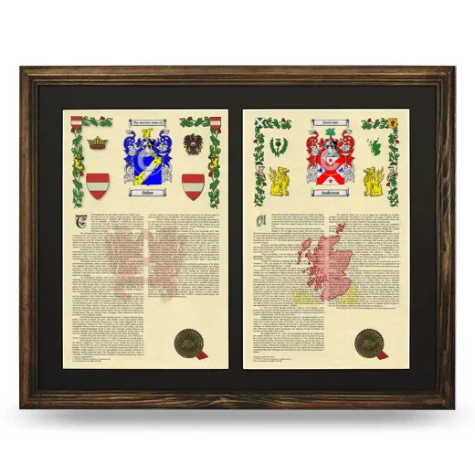 Double Armorial History Framed- Brown