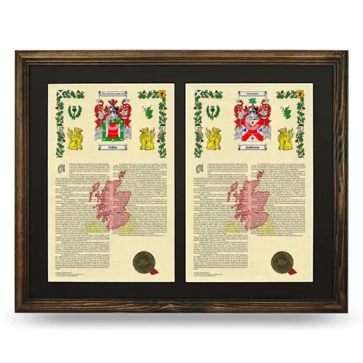 Double Armorial History Framed- Brown