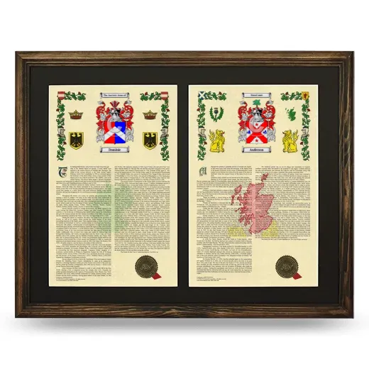 Double Armorial History Framed- Brown