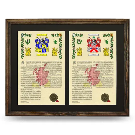 Double Armorial History Framed- Brown