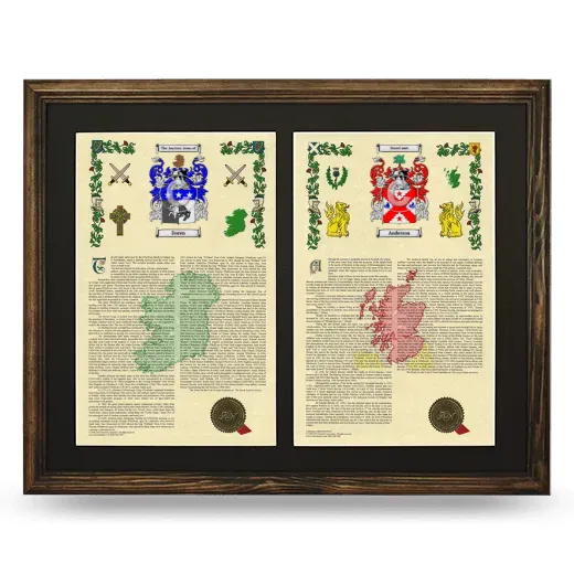 Double Armorial History Framed- Brown