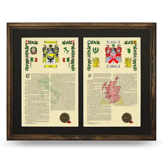 Double Armorial History Framed- Brown