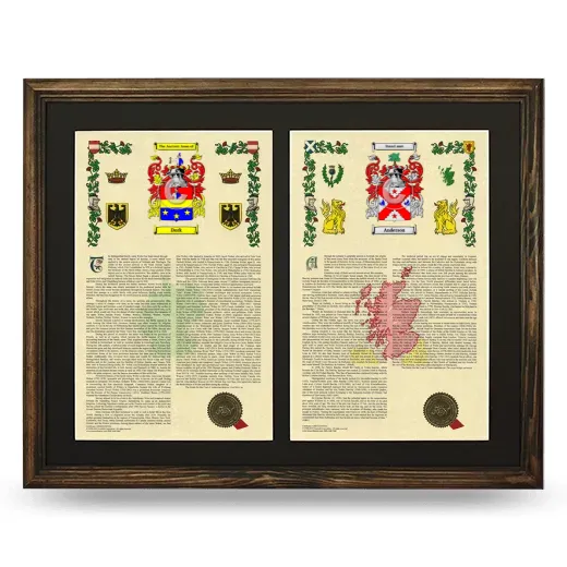 Double Armorial History Framed- Brown