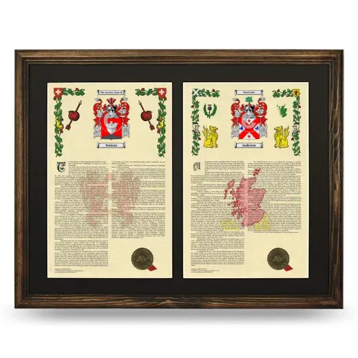Double Armorial History Framed- Brown