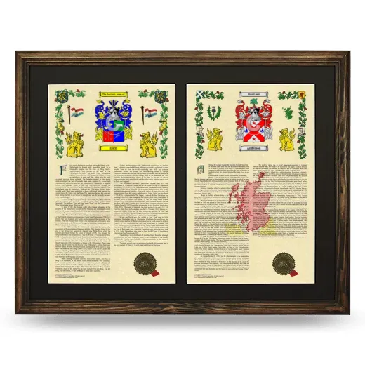 Double Armorial History Framed- Brown
