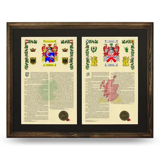 Double Armorial History Framed- Brown