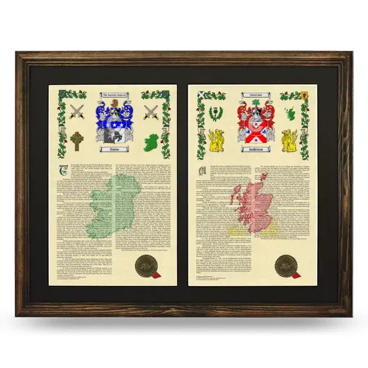 Double Armorial History Framed- Brown