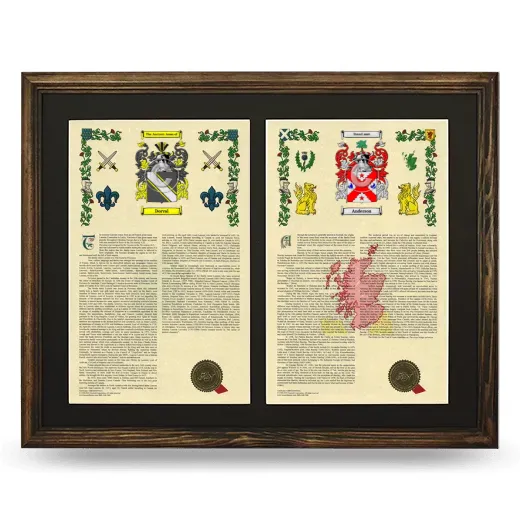 Double Armorial History Framed- Brown