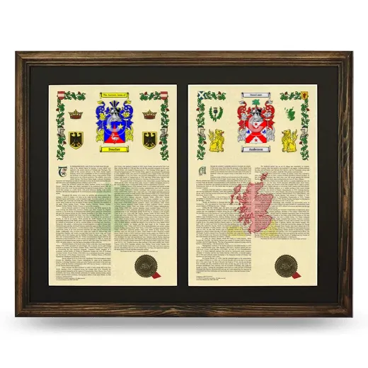 Double Armorial History Framed- Brown