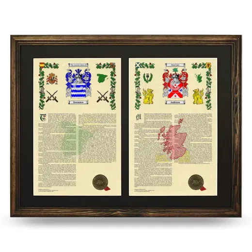 Double Armorial History Framed- Brown