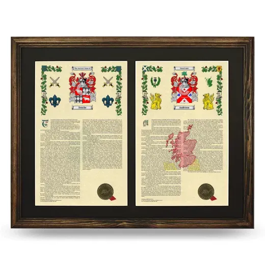 Double Armorial History Framed- Brown