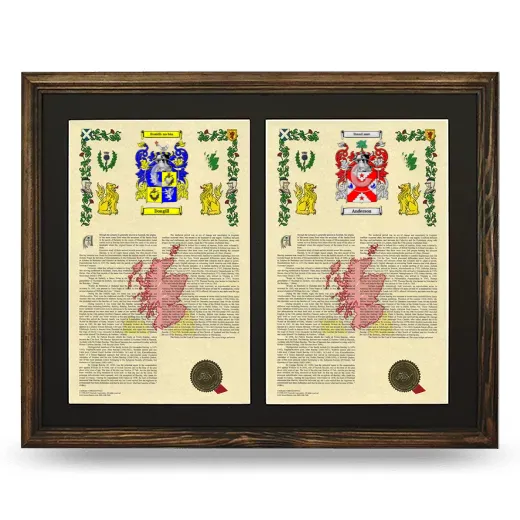 Double Armorial History Framed- Brown