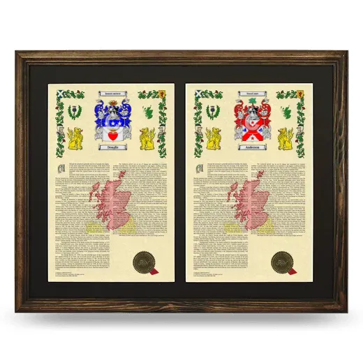 Double Armorial History Framed- Brown