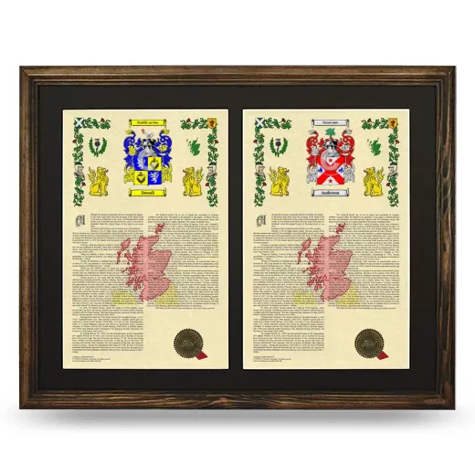 Double Armorial History Framed- Brown