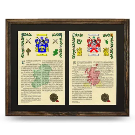 Double Armorial History Framed- Brown