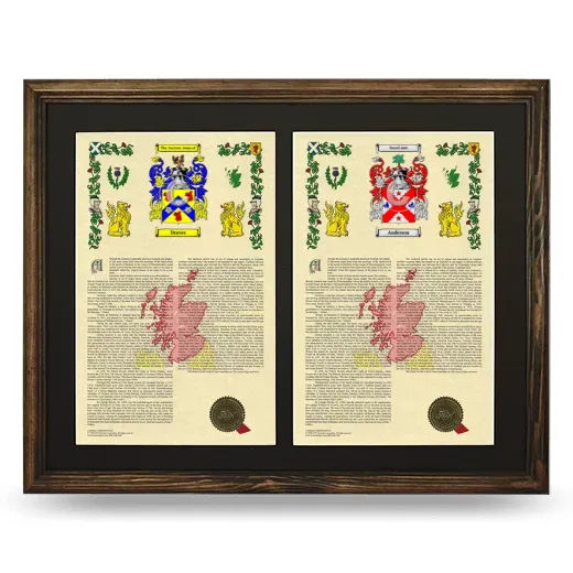 Double Armorial History Framed- Brown