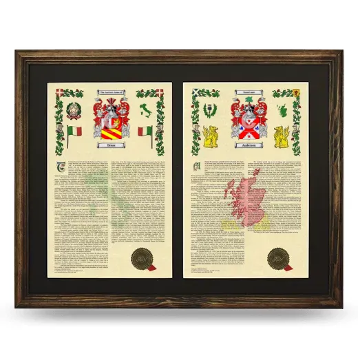 Double Armorial History Framed- Brown