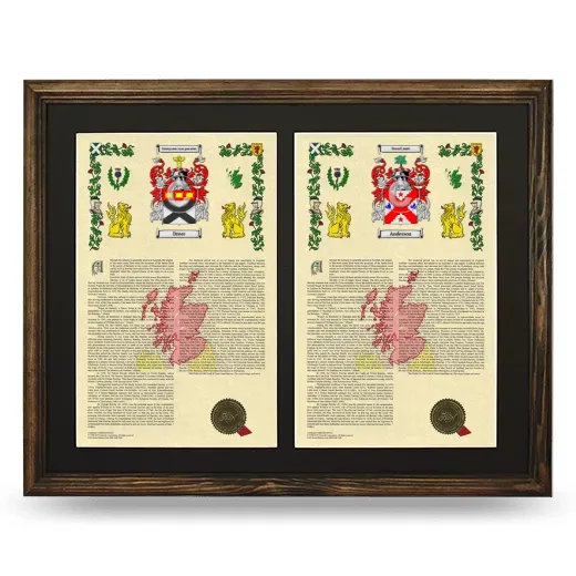 Double Armorial History Framed- Brown