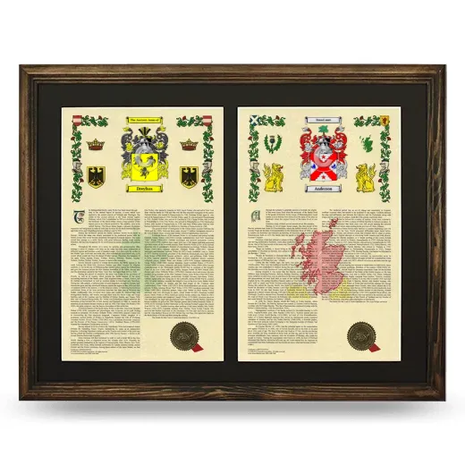 Double Armorial History Framed- Brown