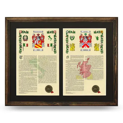 Double Armorial History Framed- Brown