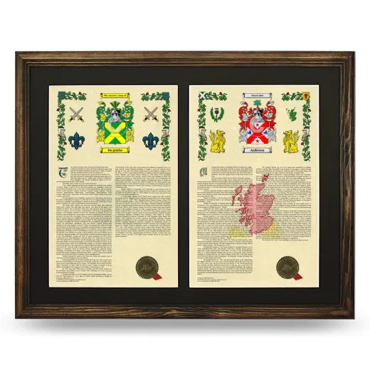 Double Armorial History Framed- Brown