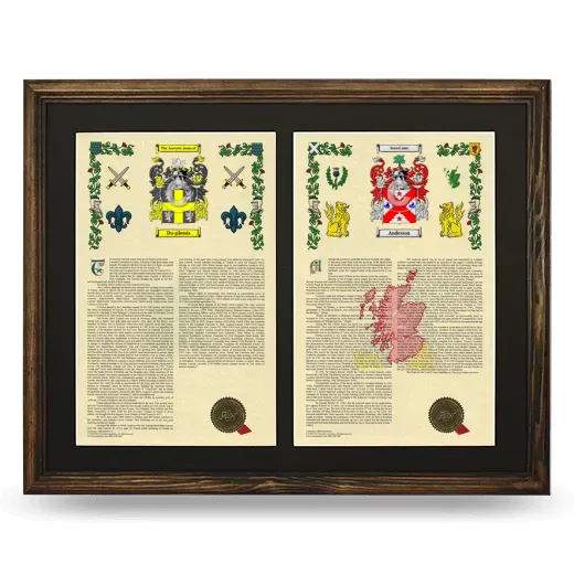 Double Armorial History Framed- Brown