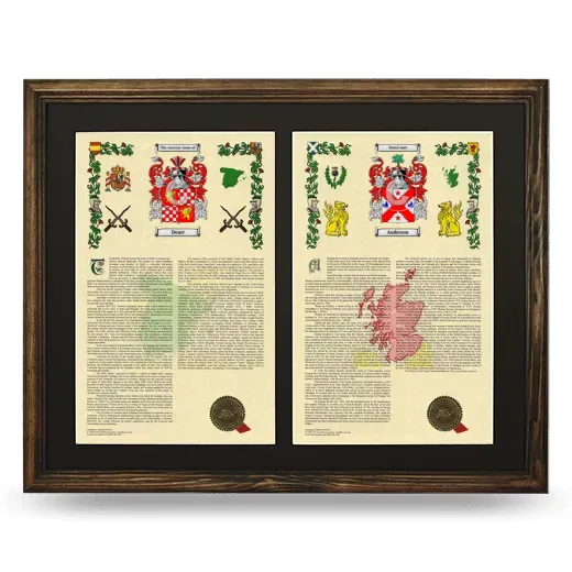 Double Armorial History Framed- Brown