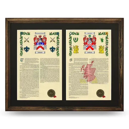 Double Armorial History Framed- Brown