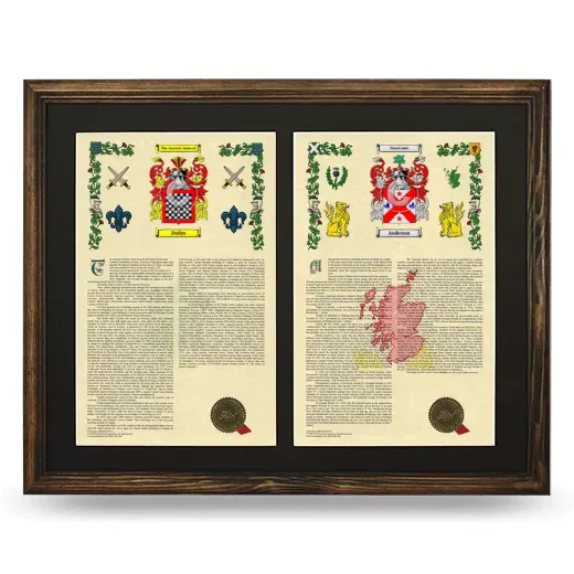 Double Armorial History Framed- Brown