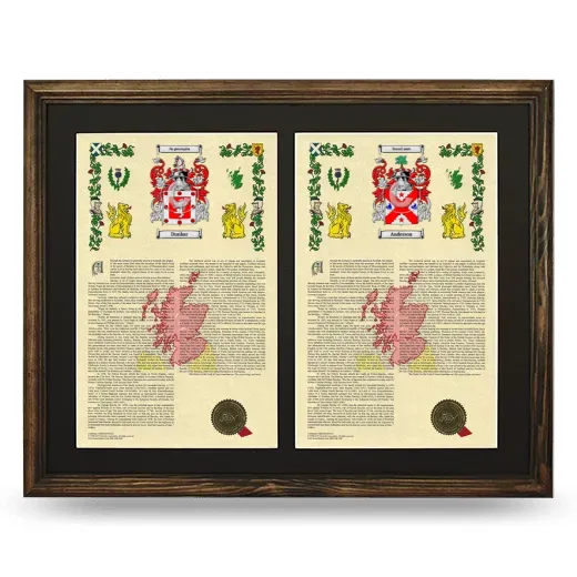 Double Armorial History Framed- Brown