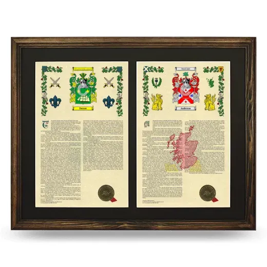 Double Armorial History Framed- Brown