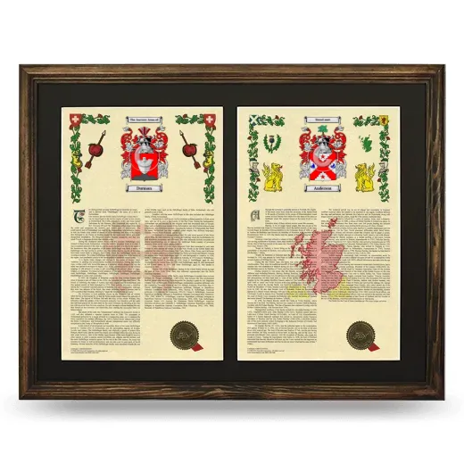 Double Armorial History Framed- Brown