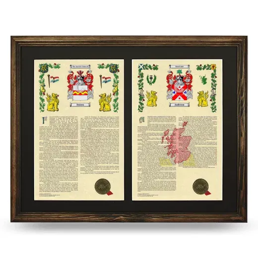 Double Armorial History Framed- Brown