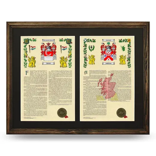 Double Armorial History Framed- Brown