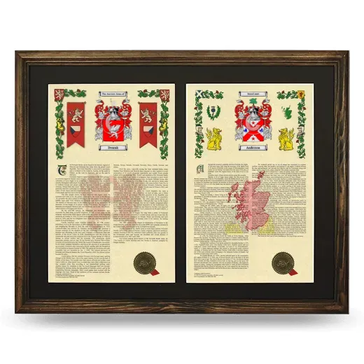 Double Armorial History Framed- Brown
