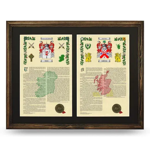 Double Armorial History Framed- Brown