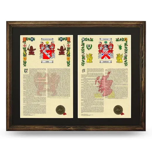 Double Armorial History Framed- Brown