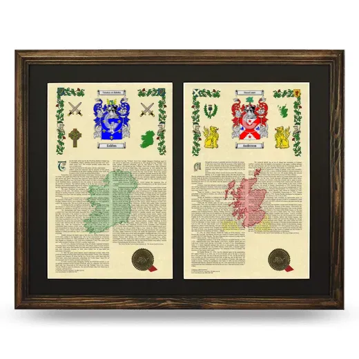 Double Armorial History Framed- Brown