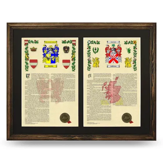 Double Armorial History Framed- Brown