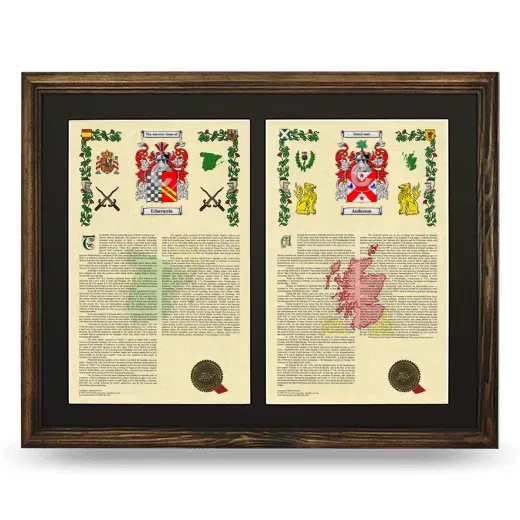 Double Armorial History Framed- Brown