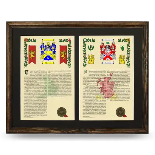 Double Armorial History Framed- Brown