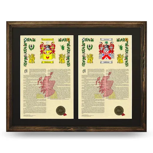 Double Armorial History Framed- Brown