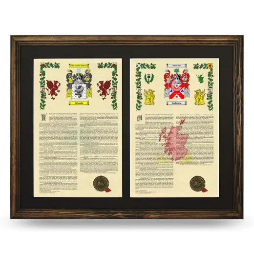 Double Armorial History Framed- Brown