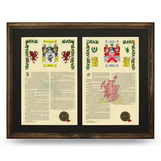 Double Armorial History Framed- Brown