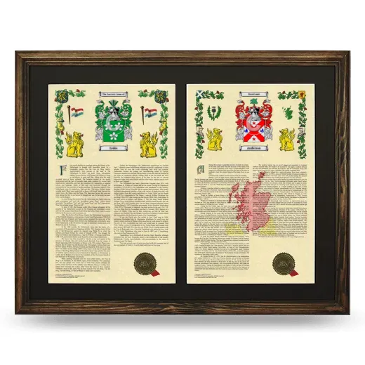 Double Armorial History Framed- Brown